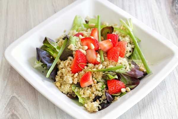 Minted Strawberry and Quinoa Salad with Lemon Vinaigrette